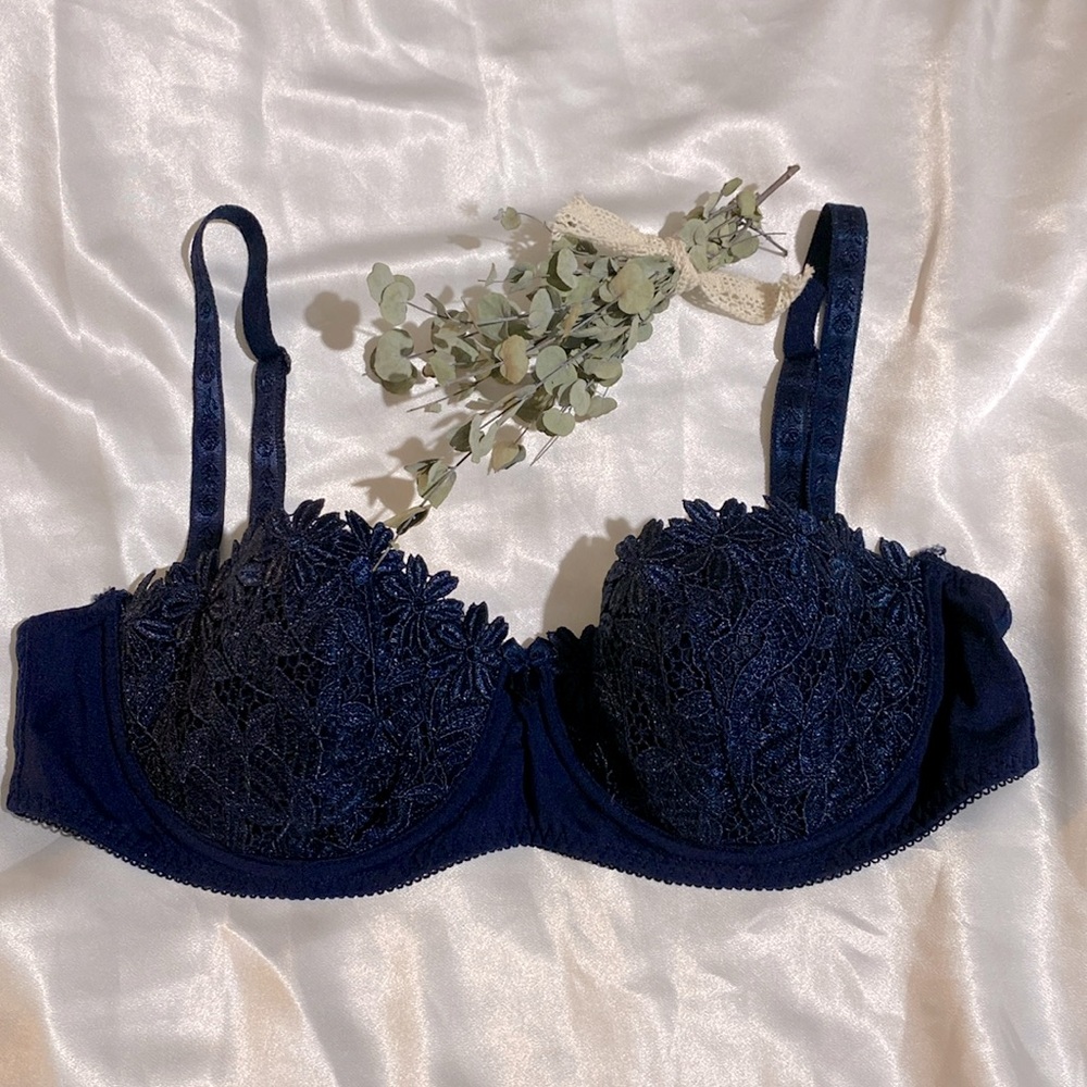 Navy Balconette bra